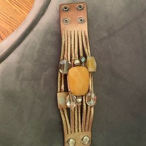 Leather adorned bracelet